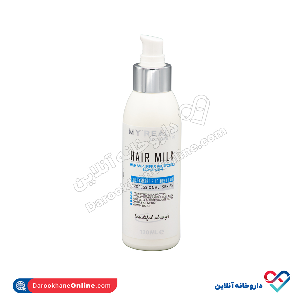 my-realo-hair-milk-1.jpg لوسیون مو پروتئین هیدرولیزه شیر مای رئال اُ 120 میل - Image 1